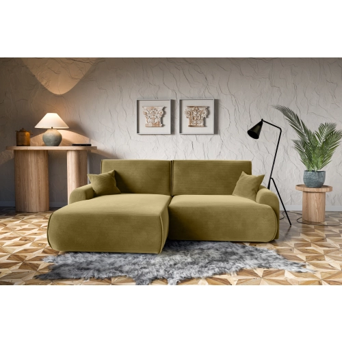 Narożnik z funkcją spania NABOO Tkanina Perla 65